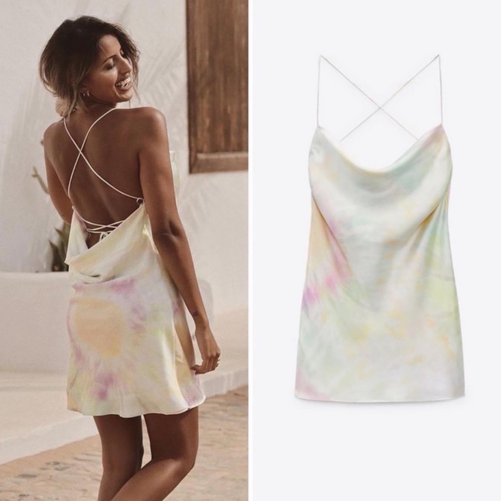 Zara watercolor mini dress